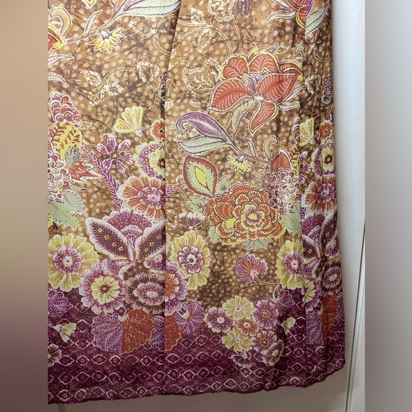 Chico’s Chiffon Floral Brown Purple Maxi Skirt Size 0 (US 4-6) - Picture 4 of 13